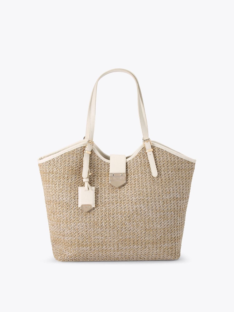 Carvela Cream Maria Raffia Tote Bag - Image 1 of 4