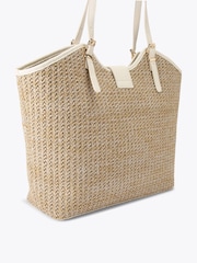 Carvela Cream Maria Raffia Tote Bag - Image 3 of 4