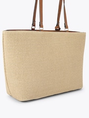 Carvela Nude Frame Raffia Tote Bag - Image 3 of 4