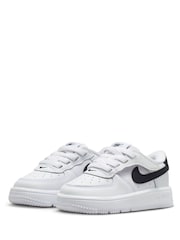 Nike White/Black Infant Air Force 1 Easy On Trainers - Image 2 of 5