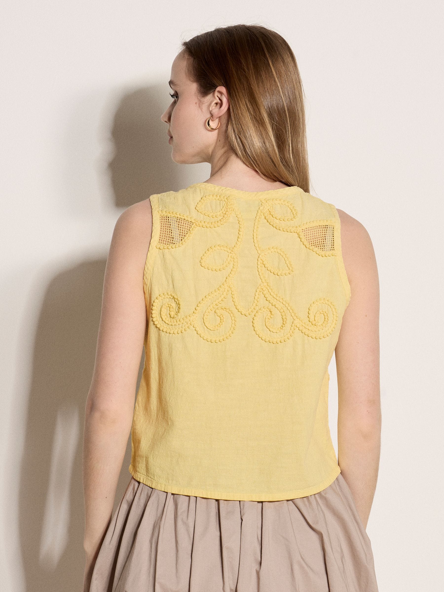 Buy Жовтий - Apricot Embroidered Cotton Shell Top з сайту Next Ukraine