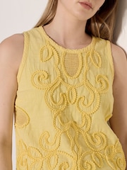 Gelb - Apricot Embroidered Cotton Shell Top - Bild 4 von 4