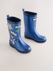 Blue Metallic Sonic Rubber Wellies - Image 1 of 6