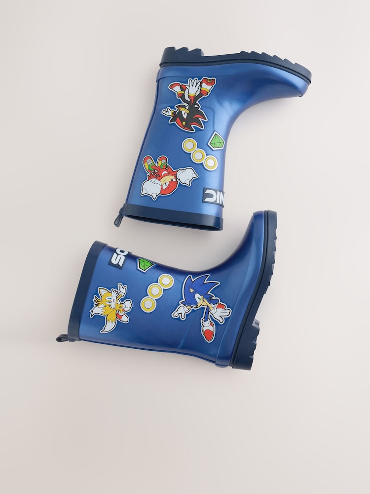 Blue Metallic Sonic Rubber Wellies - Image 6 of 6 Blue Metallic Sonic Rubber Wellies - Image 6 of 6