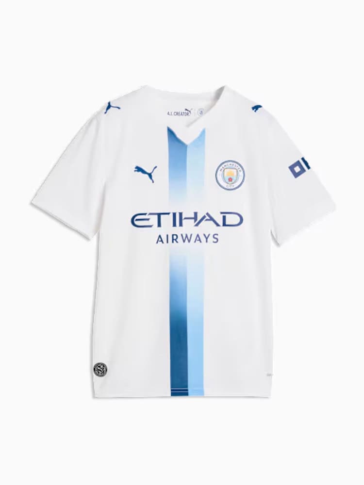 Puma White/Blue Mcfc Third Replica Jr Jersey - Image 1 of 2