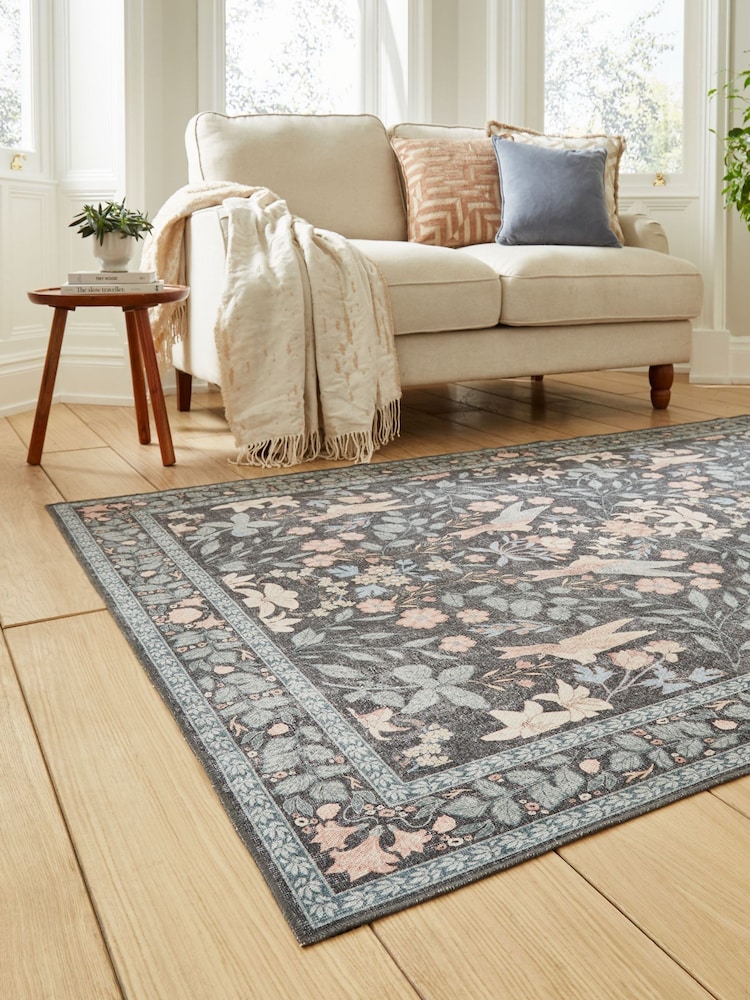 Think Rugs Dark Blue Versailles H1423 Floral Rug - Image 2 of 6