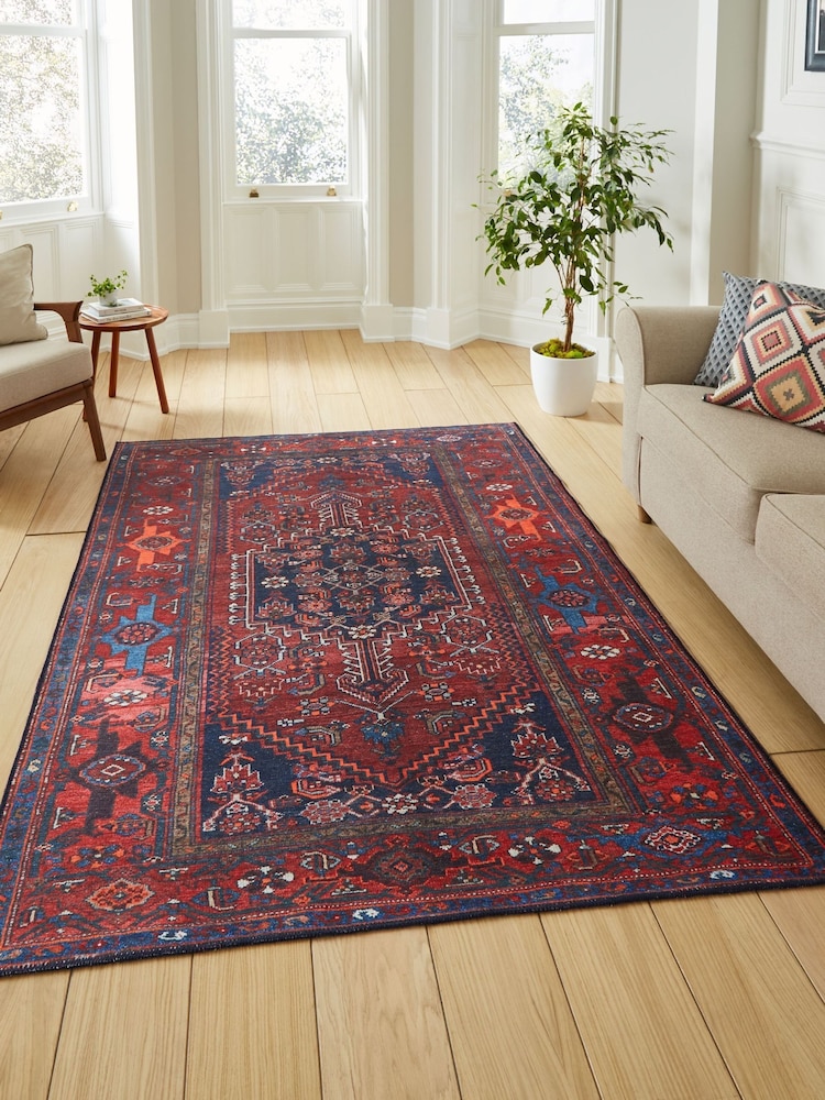 Think Rugs Red Kashmar Washable 2017 Traditional Rug - Image 1 of 6