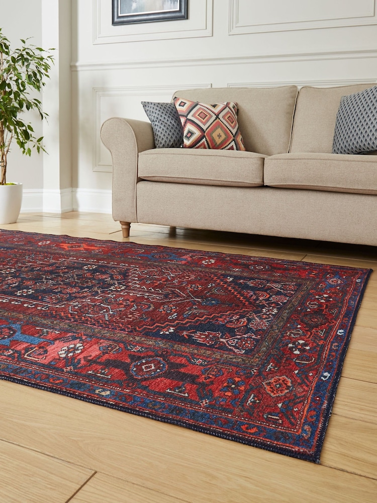 Think Rugs Red Kashmar Washable 2017 Traditional Rug - Image 2 of 6
