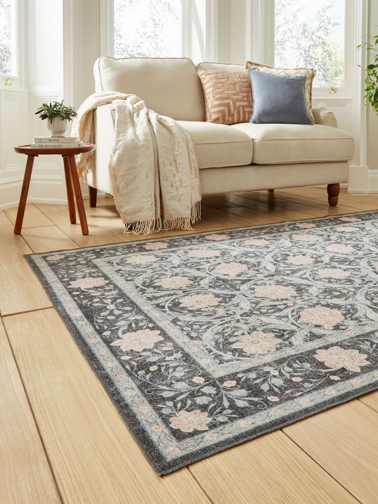 Think Rugs Dark Blue Versailles H1424 Floral Rug - Image 1 of 6
