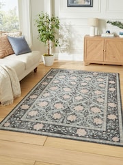 Think Rugs Dark Blue Versailles H1424 Floral Rug - Image 2 of 6