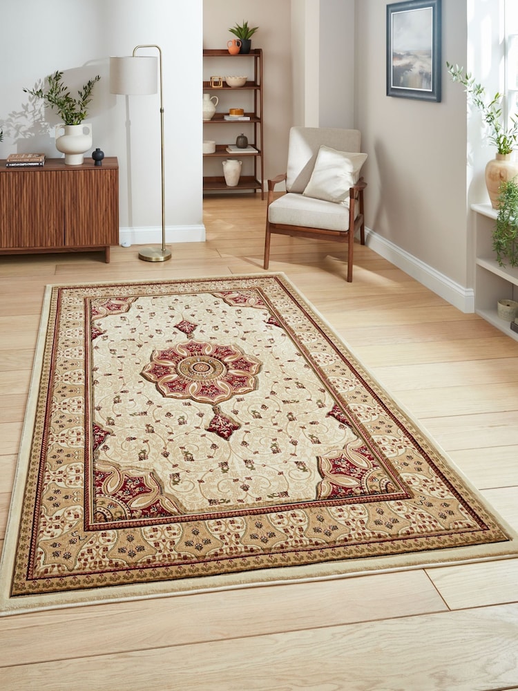 Think Rugs Cream Heritage 4400 Traditional Rug - Image 1 of 3