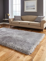 Think Rugs Silver Montana Plain Shaggy Rug - Image 2 of 5
