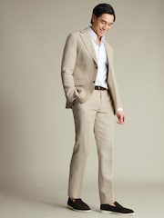 Charles Tyrwhitt Natural Linen Suit Jacket - Image 2 of 6