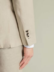 Charles Tyrwhitt Natural Linen Suit Jacket - Image 3 of 6