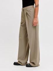 JJXX Grey High Rise Wide Leg Trousers in Beige - Image 2 of 7