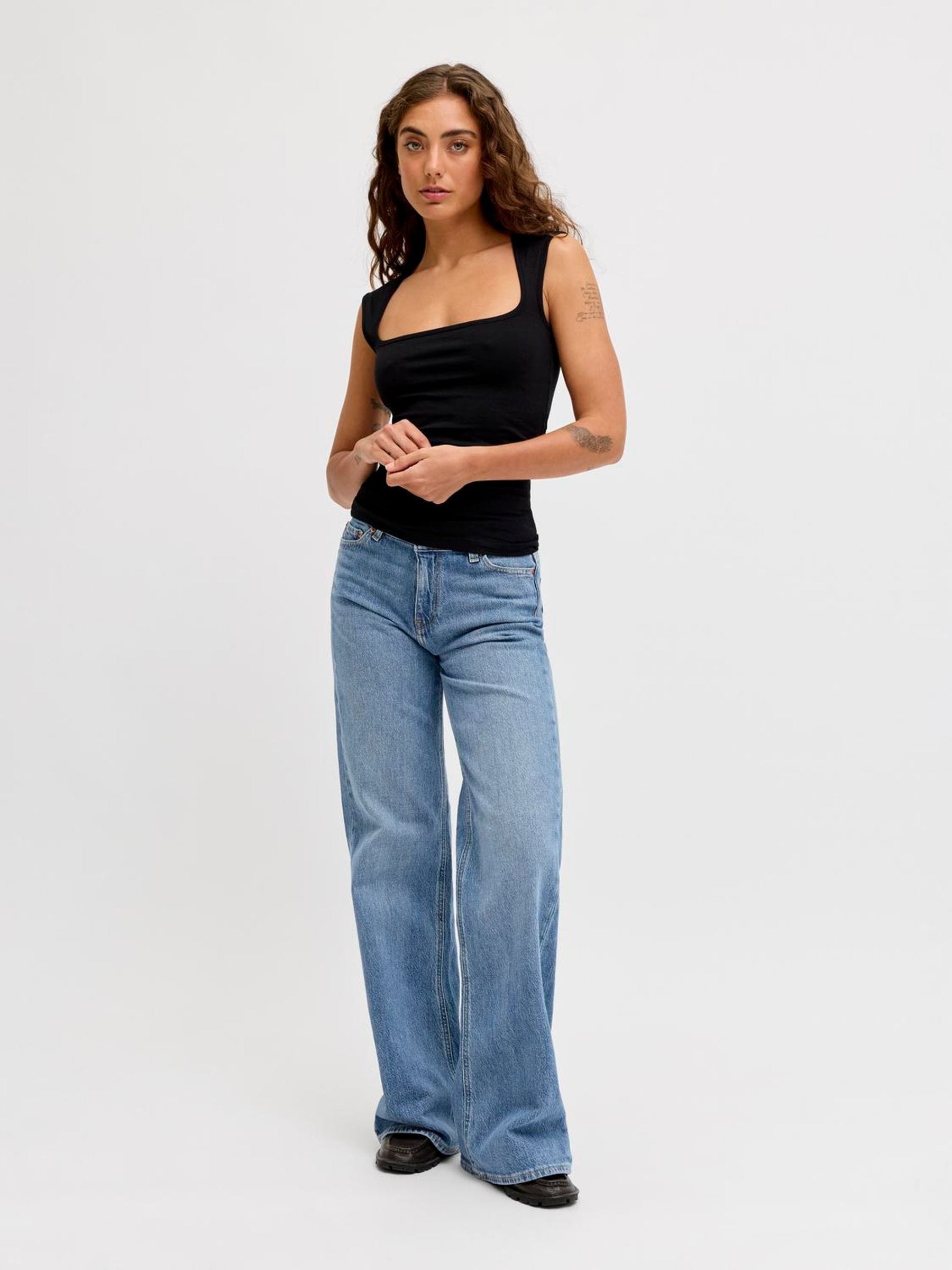 Buy JJXX Blue Rome Mid Rise Flared Denim In Medium Jeans from Next