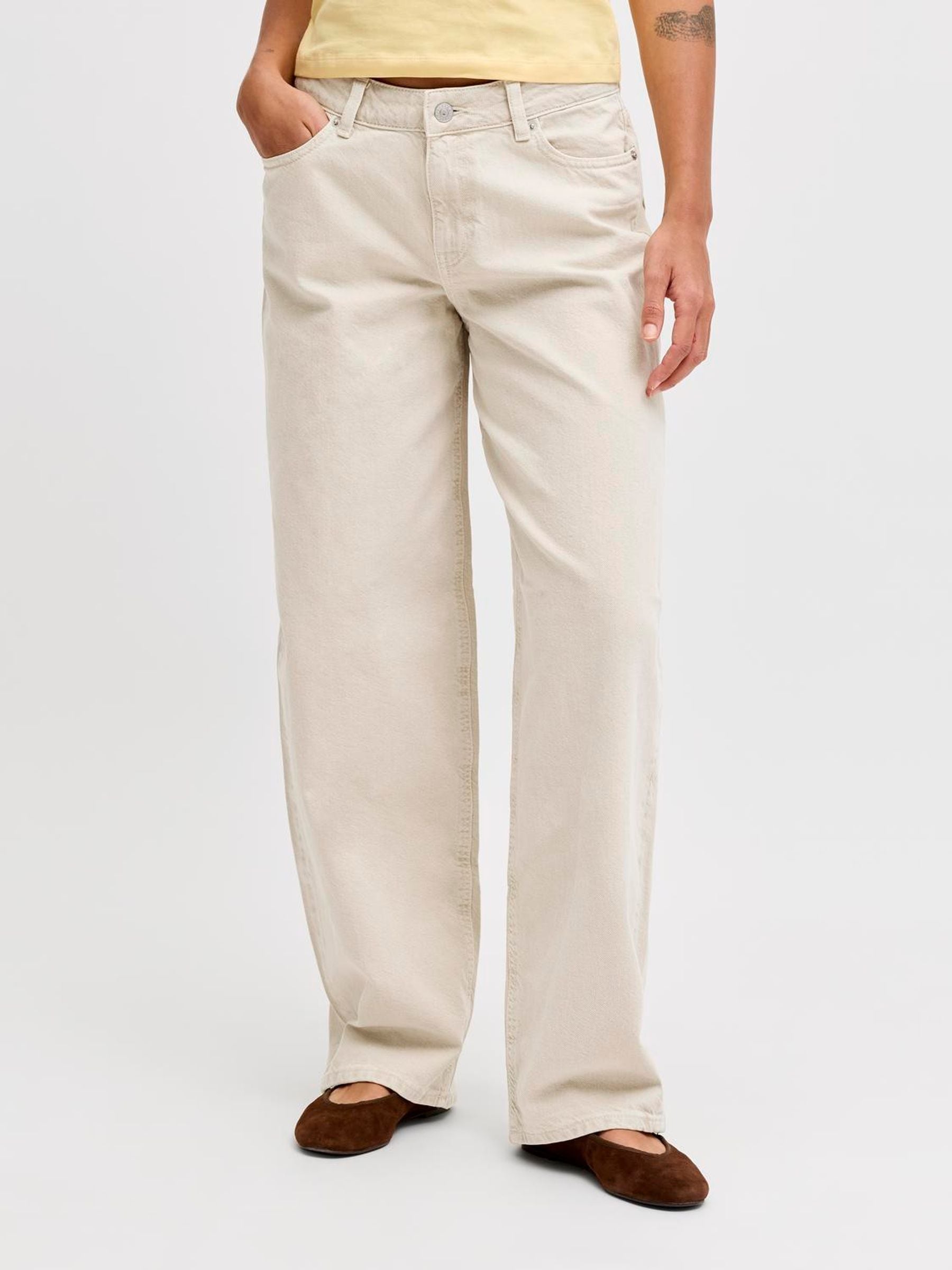 Buy JJXX Cream / Ecru Fuji Mid Rise Barrel Jeans from Next USA