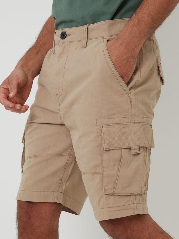 Threadbare Natural Cargo Shorts - Image 4 of 4