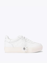 Kurt Geiger London White Monogram Flatform Trainers - Image 1 of 4