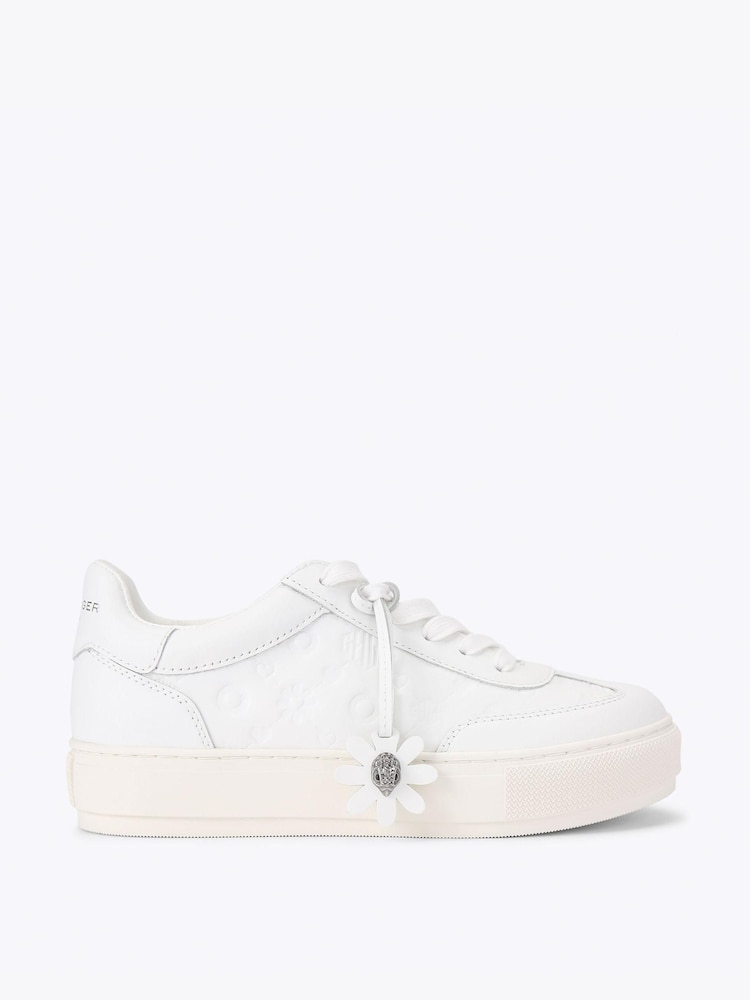 Kurt Geiger London White Monogram Flatform Trainers - Image 1 of 4
