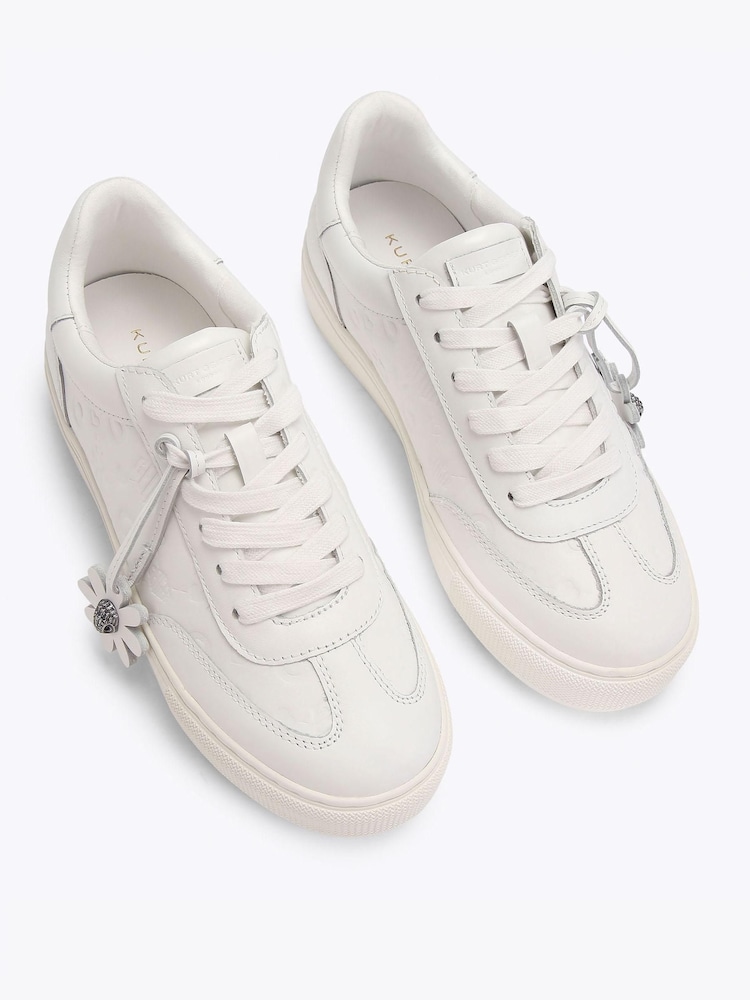 Kurt Geiger London White Monogram Flatform Trainers - Image 2 of 4