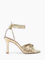 Kurt Geiger London Gold Tone Multi Strap Tie Sandals - Image 1 of 4