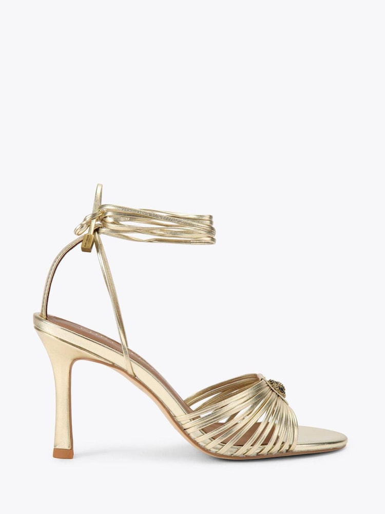 Kurt Geiger London Gold Tone Multi Strap Tie Sandals - Image 1 of 4 Kurt Geiger London Gold Tone Multi Strap Tie Sandals - Image 1 of 4