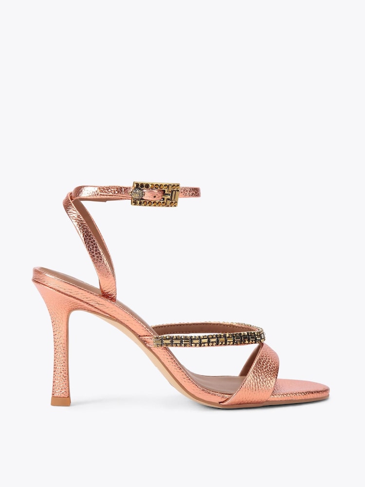 Kurt Geiger London Orange Crystal Strap 90 Sandals - Image 1 of 4 Kurt Geiger London Orange Crystal Strap 90 Sandals - Image 1 of 4