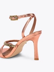Kurt Geiger London Orange Crystal Strap 90 Sandals - Image 3 of 4