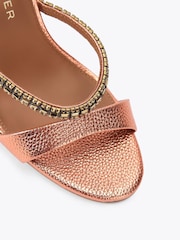 Kurt Geiger London Orange Crystal Strap 90 Sandals - Image 4 of 4