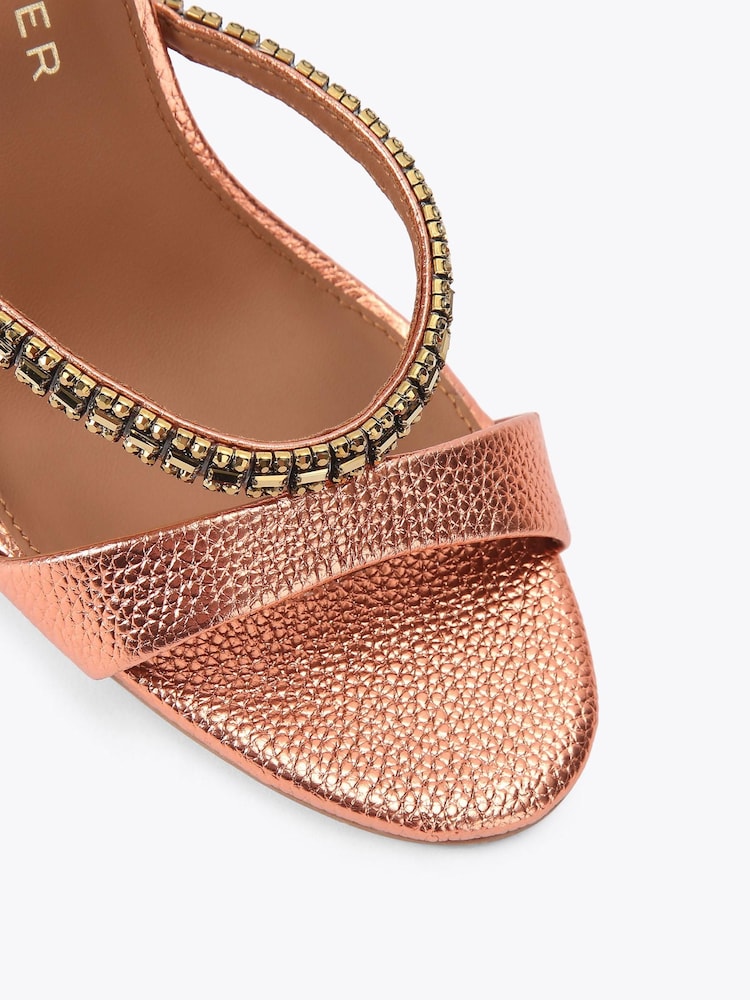 Kurt Geiger London Orange Crystal Strap 90 Sandals - Image 5 of 5