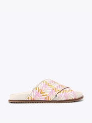 Kurt Geiger London Pink Brixton Cross Strap Slide Sandals - Image 1 of 4