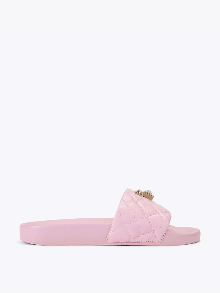 Kurt Geiger London Pink Brixton Poolslide Sandals - Image 1 of 4