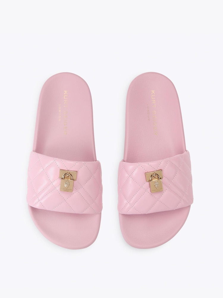 Kurt Geiger London Pink Brixton Poolslide Sandals - Image 2 of 4