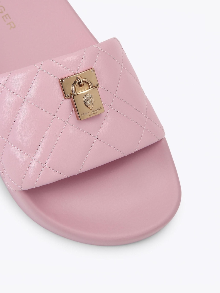 Kurt Geiger London Pink Brixton Poolslide Sandals - Image 4 of 4