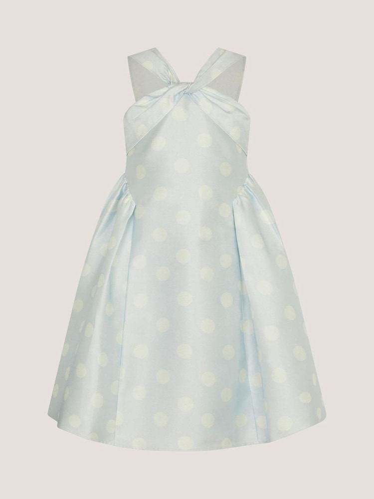 Monsoon Blue Marney Polka Dot Party Dress - Image 1 of 3
