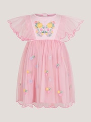 Monsoon Pink Baby Butterfly Tulle Jersey Dress - Image 1 of 3