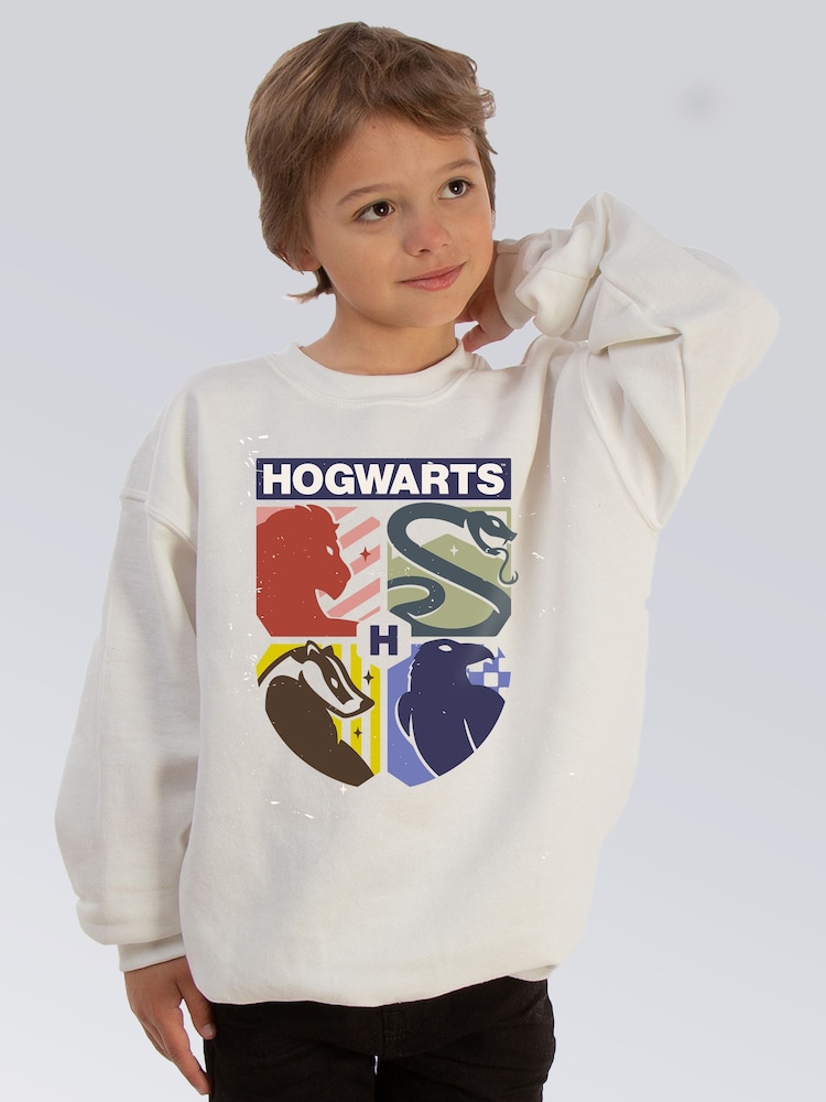 Brands In White Harry Potter Hogwarts Crest Sweat Top - Image 1 of 5