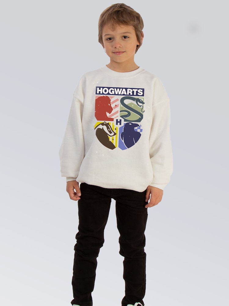 Brands In White Harry Potter Hogwarts Crest Sweat Top - Image 2 of 5