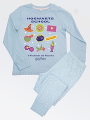 Brands In Blue Harry Potter Hogwarts School Pyjamas - Image 1 of 3