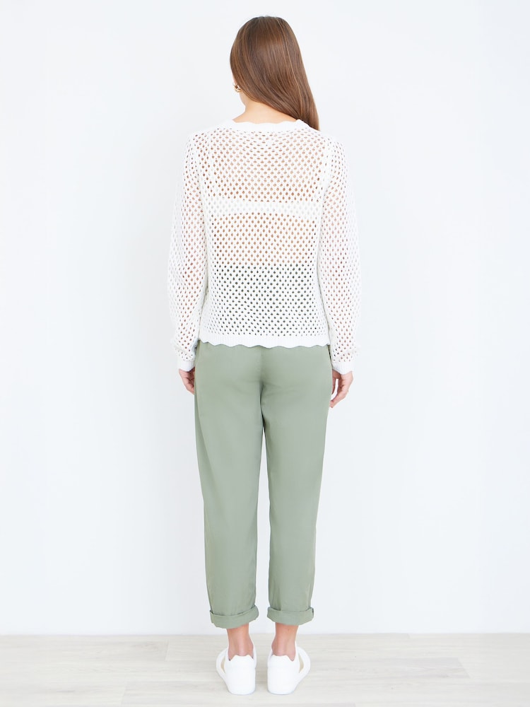 Yumi White Flower Crochet Jumper - Image 4 of 4 Yumi White Flower Crochet Jumper - Image 4 of 4