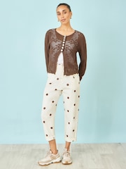 Yumi 水玉プリント コットンキャンバス チノパンツ - 画像 1 / 3