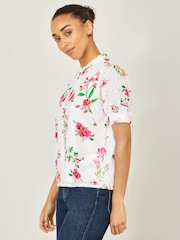 Yumi White Cotton Broderie Anglaise Floral Shirt - Image 5 of 5