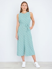 Yumi Green Ditsy Culotte Jumpsuit - Image 1 of 4