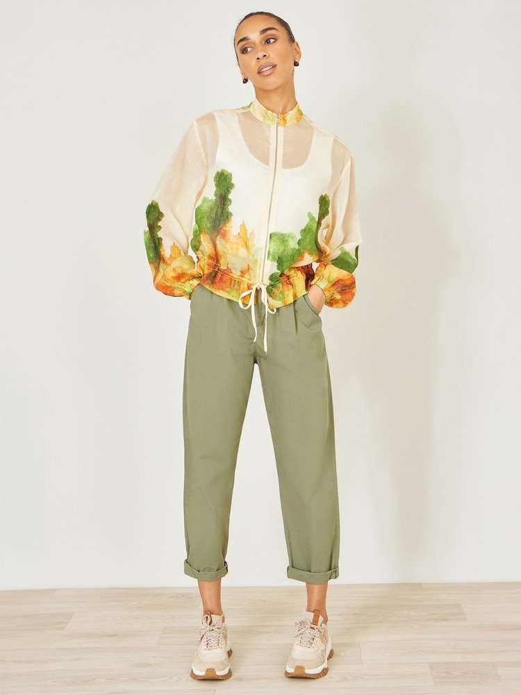 Yumi Natural Printed Lightweight Modal Bomber Jacket - Image 2 of 4