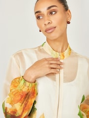 Yumi Natural Printed Lightweight Modal Bomber Jacket - Image 4 of 4