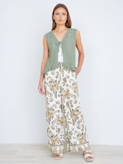 Yumi Knitted Cotton Tie Waistcoat Top - 画像 2 / 5