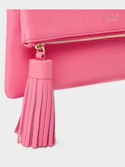 Osprey London Pink Bexley Grainy Hide Leather Clutch Bag - Image 4 of 6