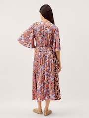 Monsoon Orange Ceri Floral Print Jersey Midi Dress - Image 4 of 6
