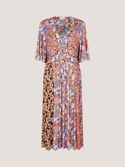 Monsoon Orange Ceri Floral Print Jersey Midi Dress - Image 6 of 6